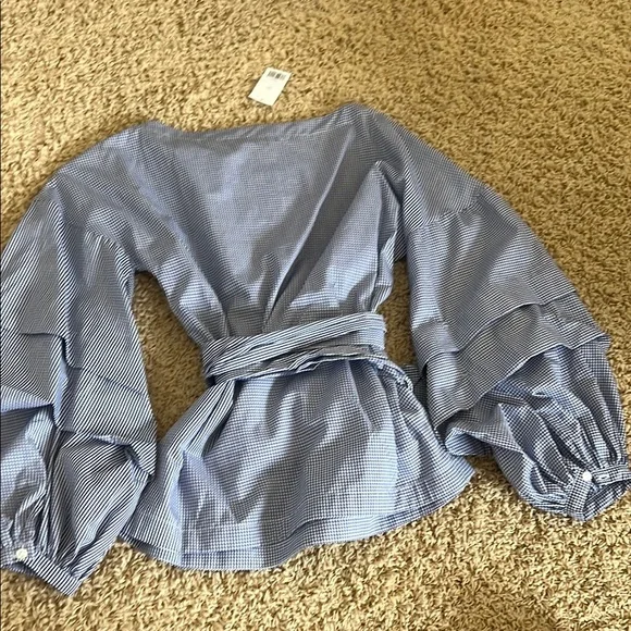 Banana Republic Blue Striped Women's Top XS - Picture 5 of 6